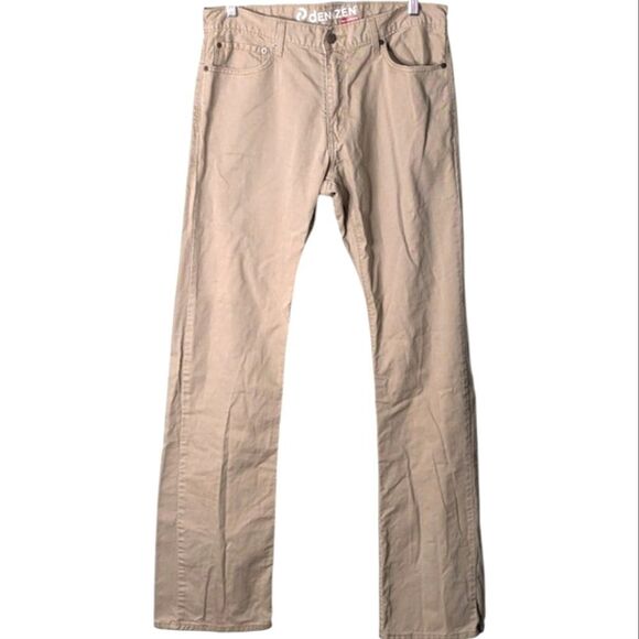 Levis DENZIEN 218 Slim Straight Cotton Khaki Tan Jeans Size Men's 34 X 34 - Picture 1 of 9